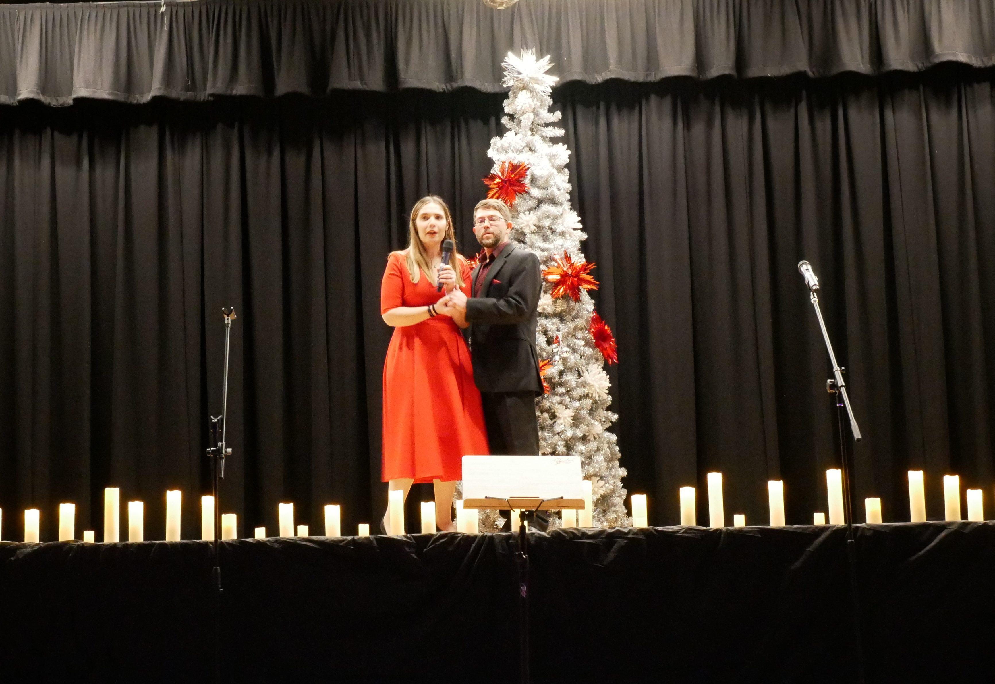 Katie and Tom on stage